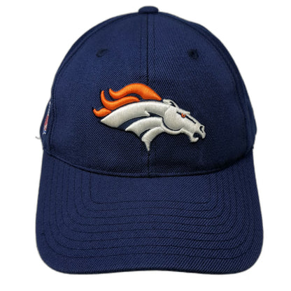 Reebok Denver Broncos NFL Blue Cap One Size Strapback Embroidered Orange White