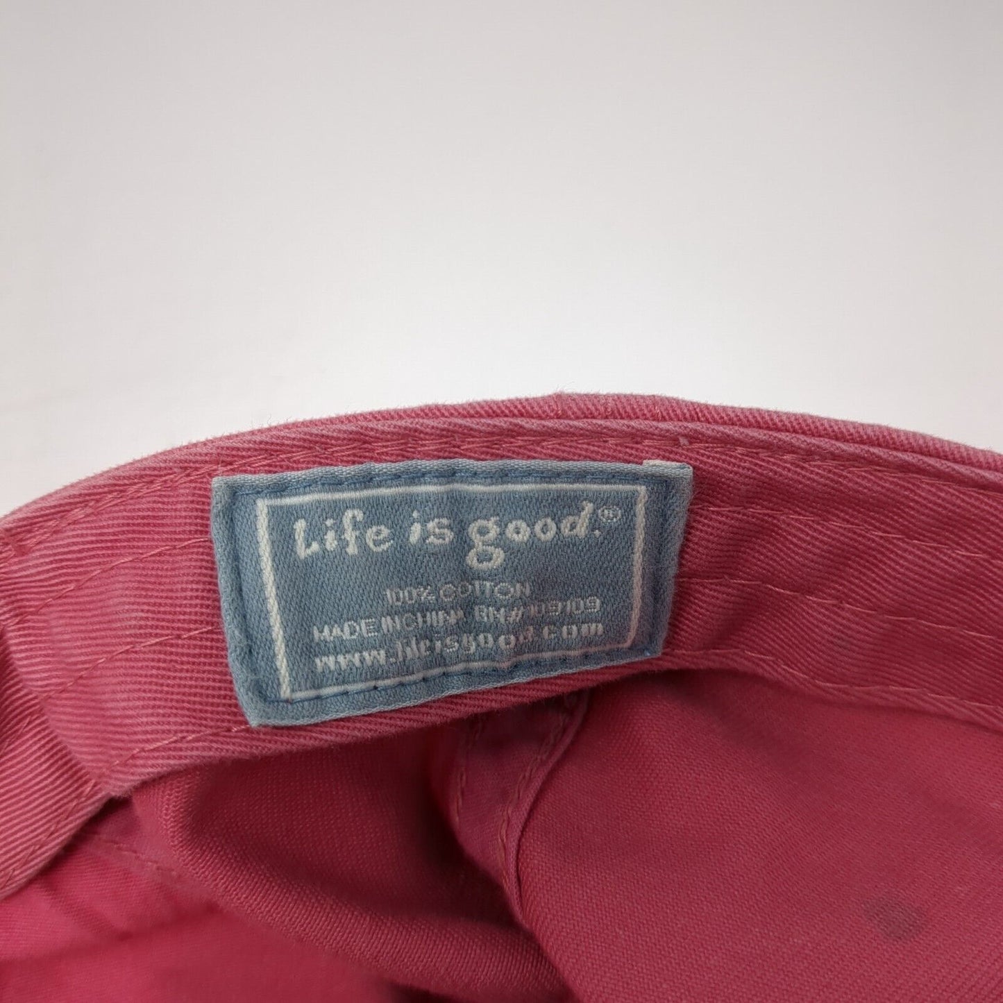 Life is Good Flip Flops Slideback Hat Pink OS Adjustable Embroidered Cotton