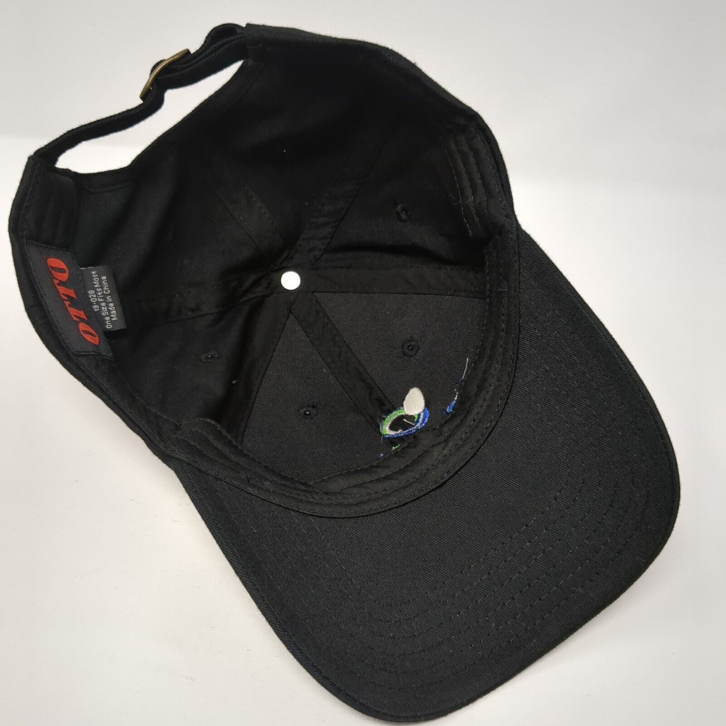 US Ecology Slideback Hat Black One Size Adjustable Embroidered 6 Panel Otto