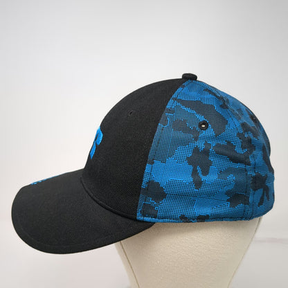 Russell Baseball Cap Black Blue Camo M Embroidered Logo Athletic Hat