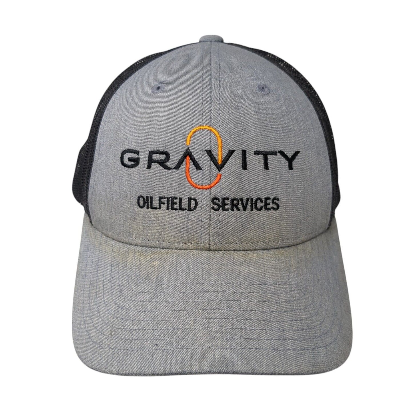 Gravity Oilfield Services Snapback Trucker Hat Gray M/L Mesh Back Richardson