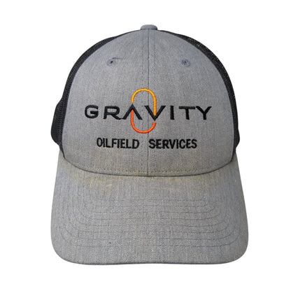 Gravity Oilfield Services Snapback Trucker Hat Gray M/L Mesh Back Richardson
