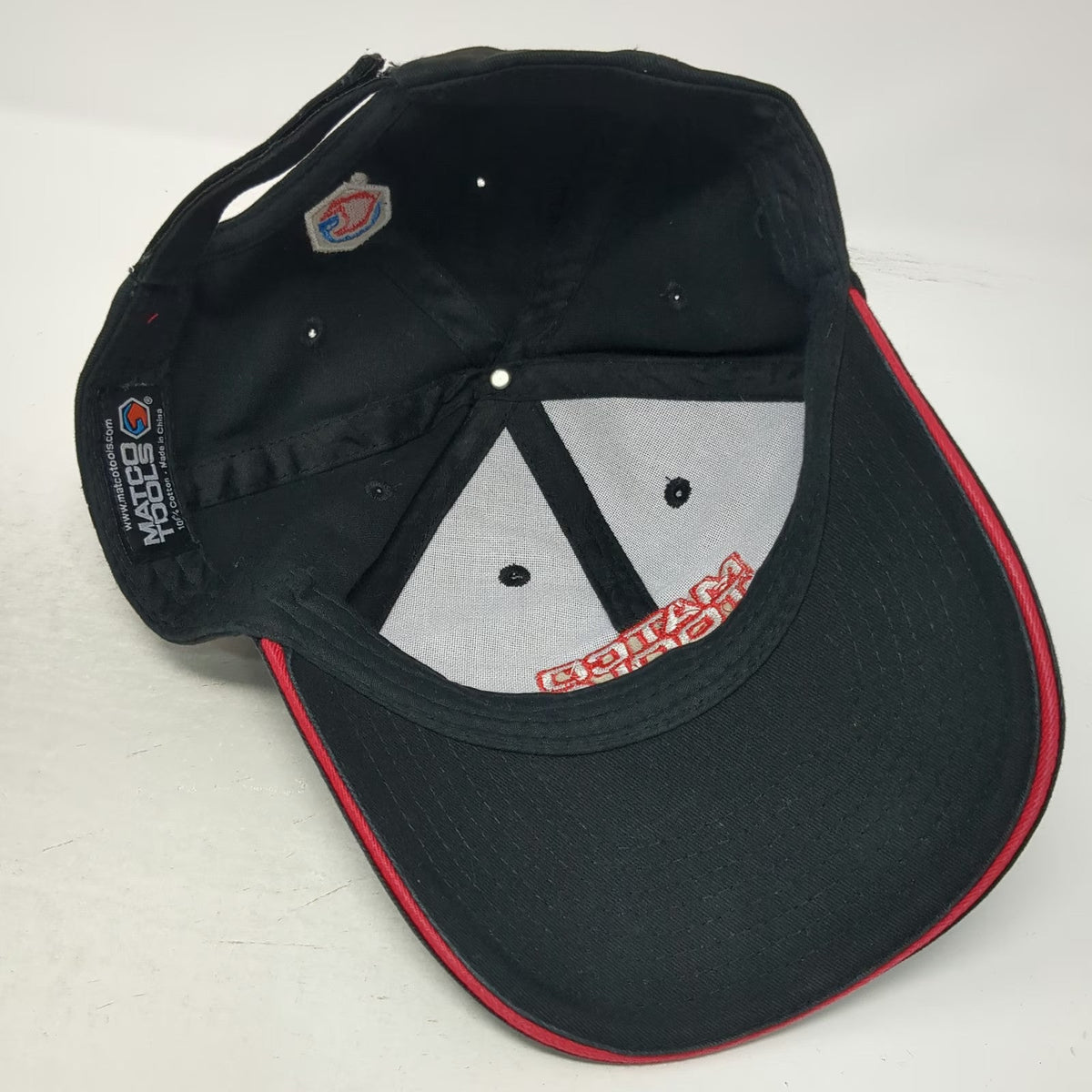 Matco Tools Baseball Cap Black One Size Embroidered Slideback Hat Red Trim