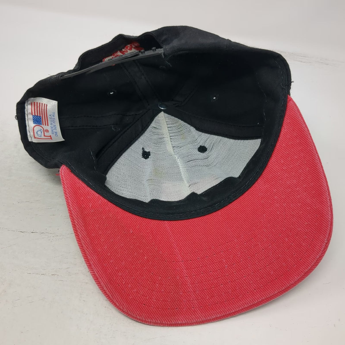 Black Snapback Hat One Size Red Hot Summer Coca-Cola Logo Cotton Made in USA
