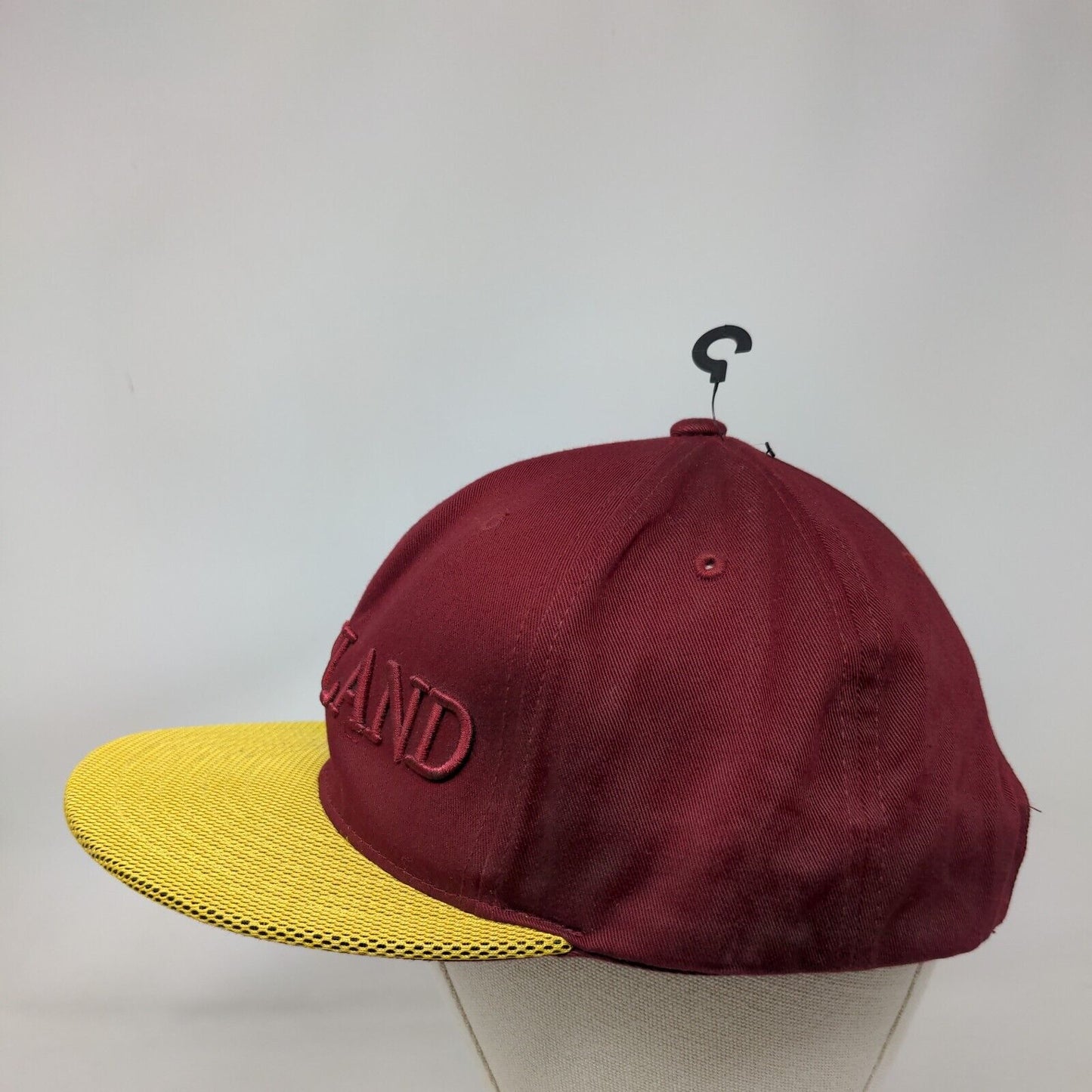 KB Ethos Snapback Hat Red Yellow Cleveland Embroidered Logo Adjustable