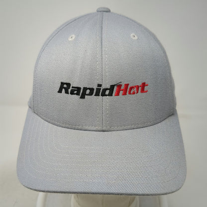Richardson Baseball Cap Gray M Fitted RapidHot Embroidered Logo Curved Brim Hat