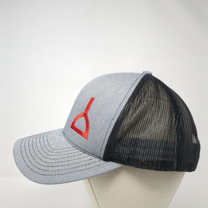 Richardson Snapback Trucker Hat Gray One Size Embroidered Logo 6 Panel