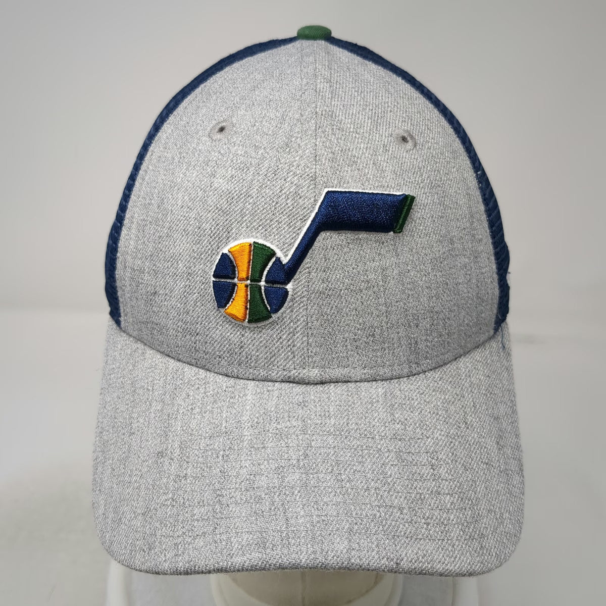 Utah Jazz NBA New Era Trucker Hat Gray Blue Green One Size Snapback Mesh 9FORTY