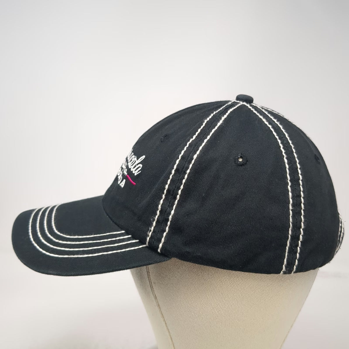 Big Accessories Baseball Cap Black One Size Pensacola Florida Hat White Stitch