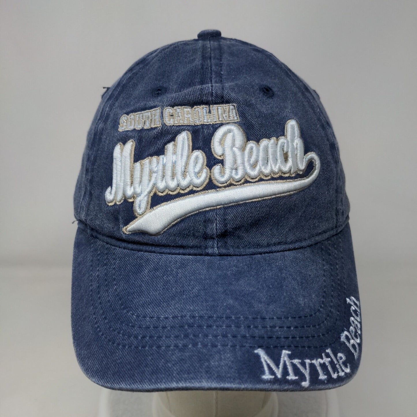 South Carolina Myrtle Beach Strapback Hat Blue One Size Adjustable Lucky 7 USA