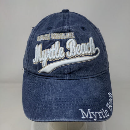 South Carolina Myrtle Beach Strapback Hat Blue One Size Adjustable Lucky 7 USA