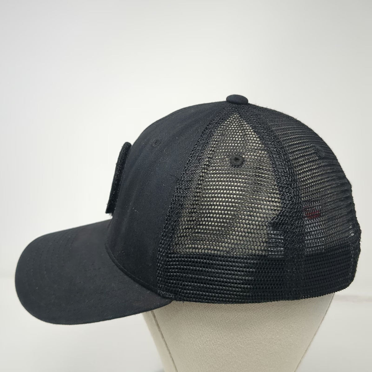 Billy Blvd Trucker Hat Black One Size BB Logo Mesh Snapback Curved Brim Patch