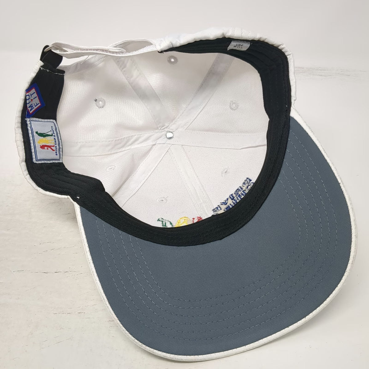 Drive Chip & Putt White One Size Baseball Cap Hat Performance Golf Strapback