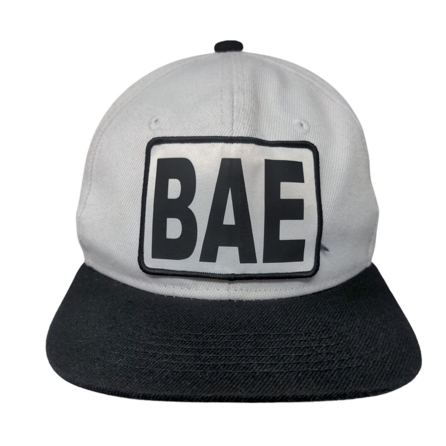 BAE Patch Snapback Hat White One Size Adjustable Colorblock 6 Panel