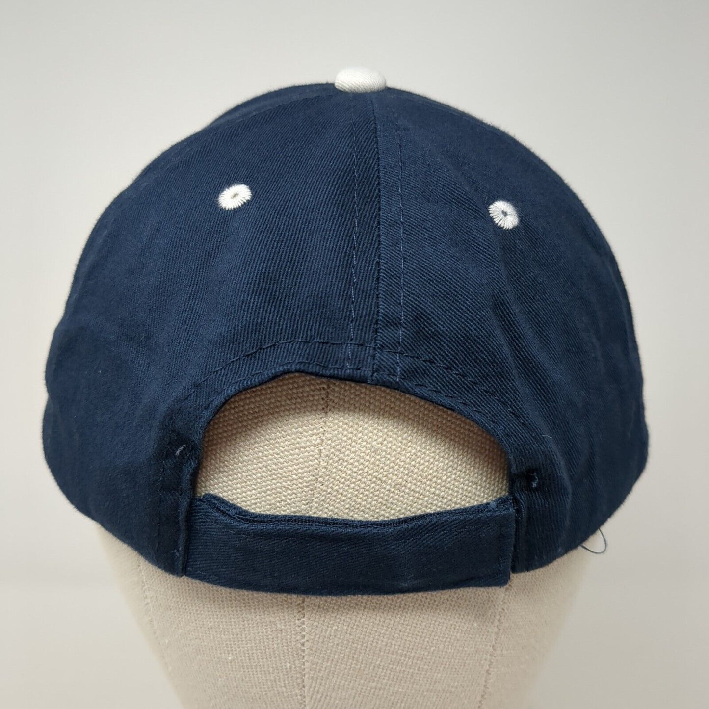 MECOP Strapback Hat Blue One Size Adjustable Solid 6 Panel Hit Wear