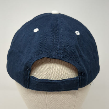 MECOP Strapback Hat Blue One Size Adjustable Solid 6 Panel Hit Wear