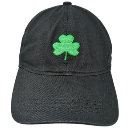 David and Young Baseball Cap Black One Size Shamrock Green Clover Adjustable Hat