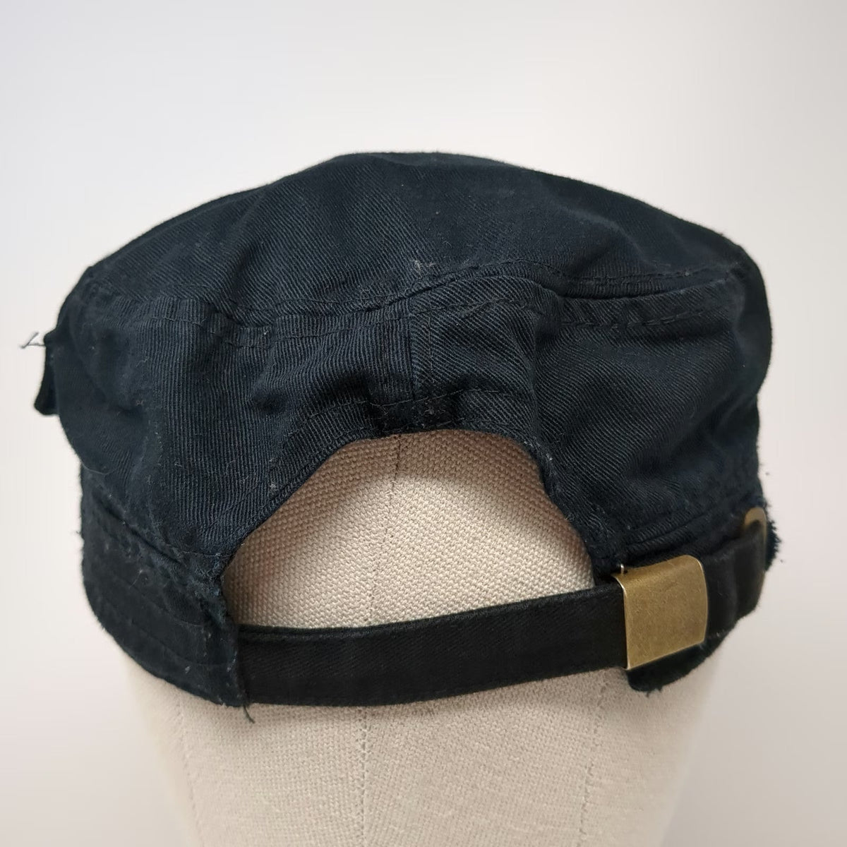 Baseball Cap Black One Size Side Pocket Slideback Adjustable Cotton Army Hat