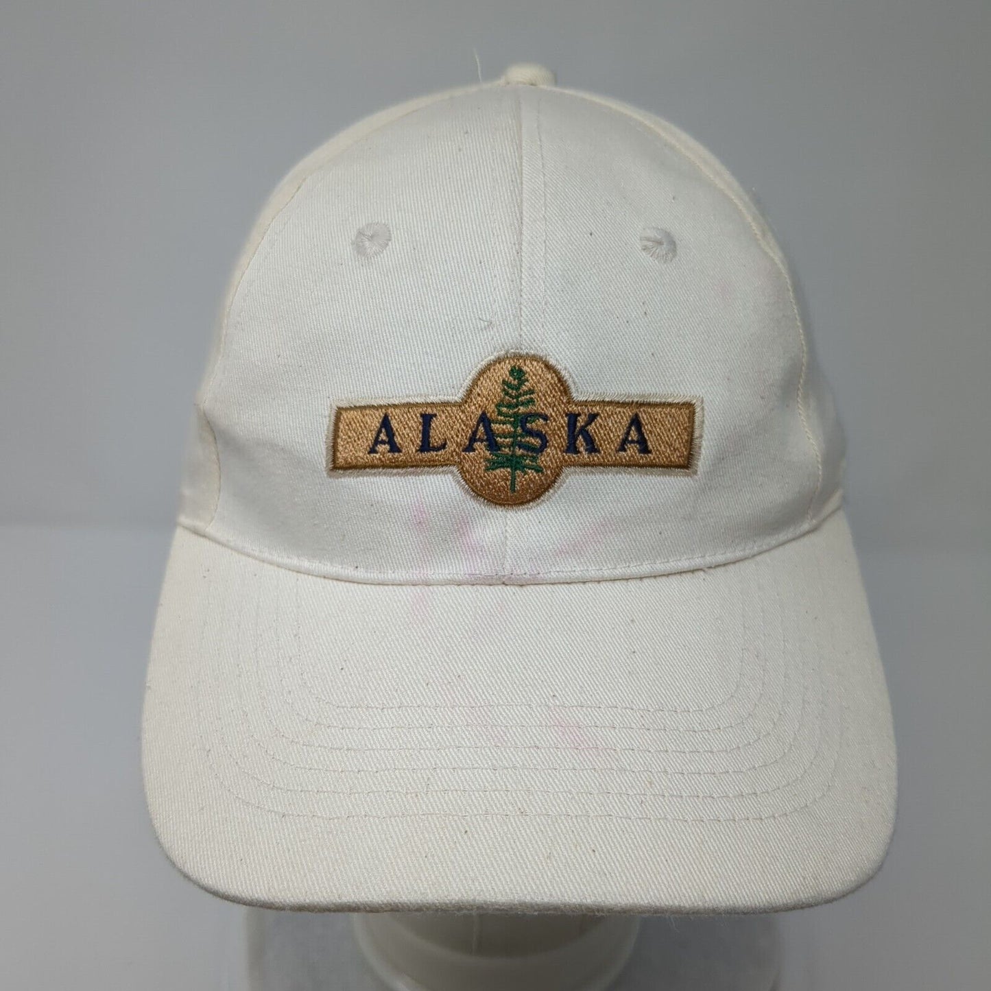 Alaska Slideback Hat Cream OSFA Adjustable Embroidered Solid 6 Panel