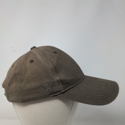 Asterisk Strapback Hat Brown One Size Embroidered Adjustable 6 Panel Blank