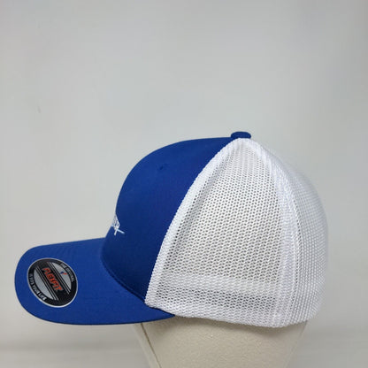 Bluewater Fitted Trucker Hat Blue One Size Mesh Flexfit Yupoong 6 Panel