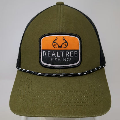 Realtree Fishing Trucker Hat Green Black Orange OSFM Mesh Snapback Rope Patch