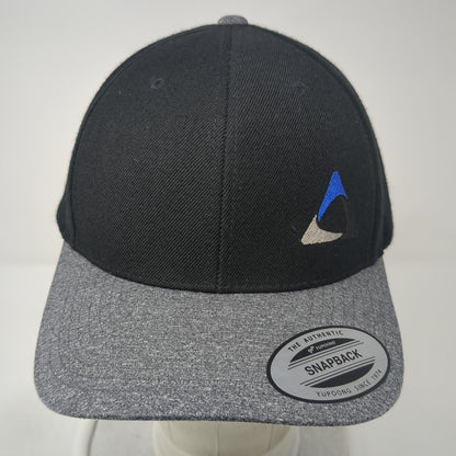 Sport-Tek Snapback Hat Black One Size Adjustable Embroidered 6 Panel Yupoong