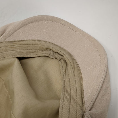 City Hats Newsboy Cap Beige One Size Linen Solid Flat Hat New York Design