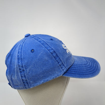 SAC Strapback Hat Blue One Size Adjustable Embroidered Solid Hit Wear