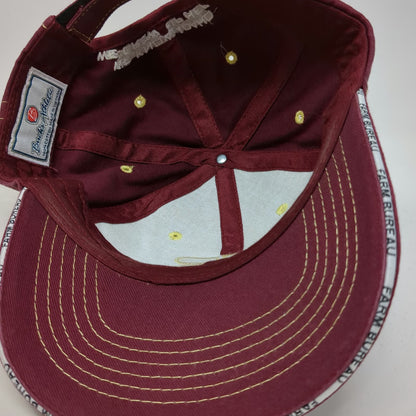 Buck's Athletic Red Baseball Cap One Size Farm Bureau Ins Idaho Strapback Hat