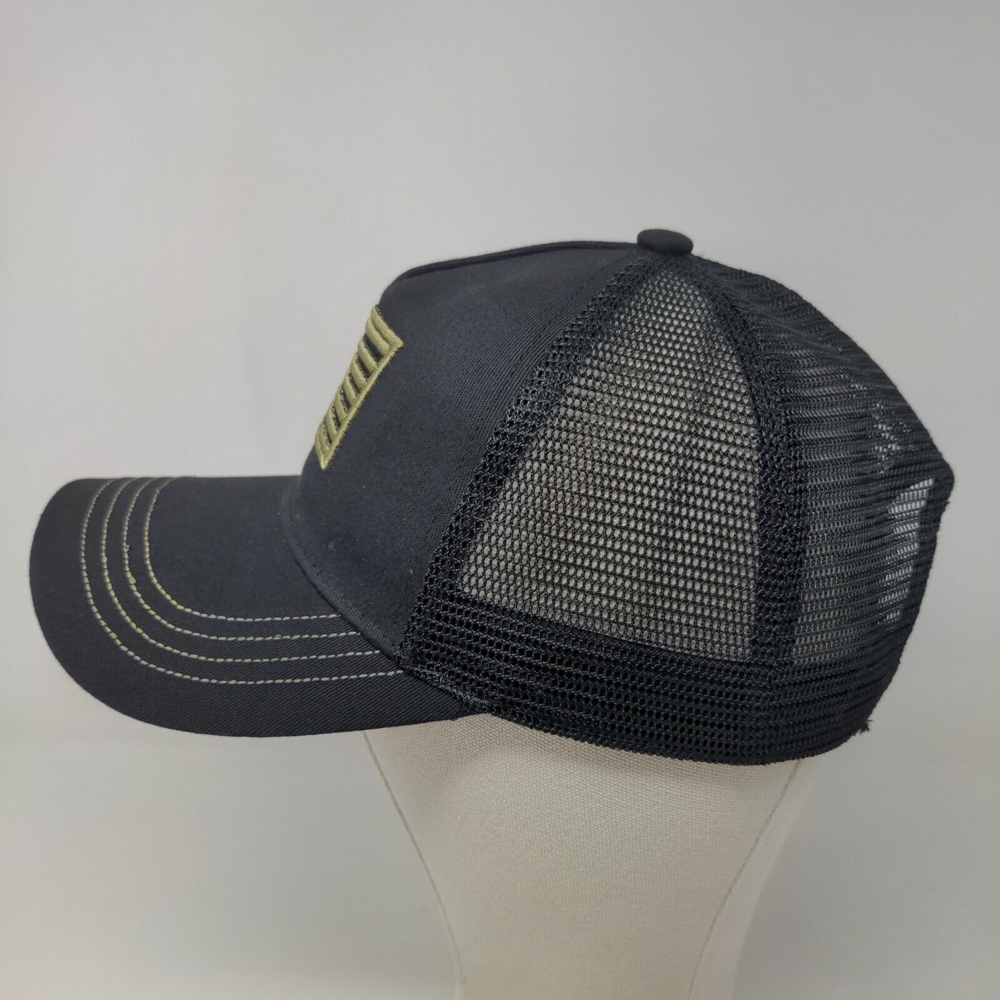 Unbranded Men's Snapback Mesh Back Hat Black Embroidered American Flag Logo