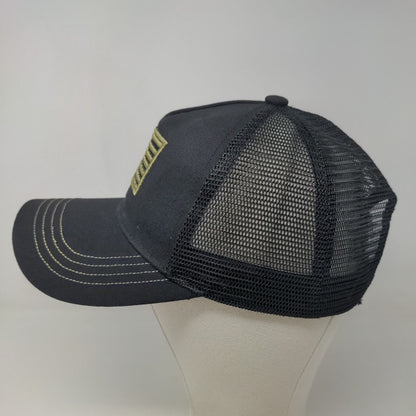 Unbranded Men's Snapback Mesh Back Hat Black Embroidered American Flag Logo