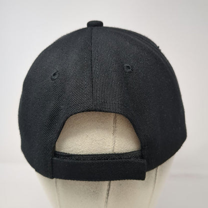 Baseball Cap Black One Size Hat Embroidered Skull Catrina Floral Feather Strap