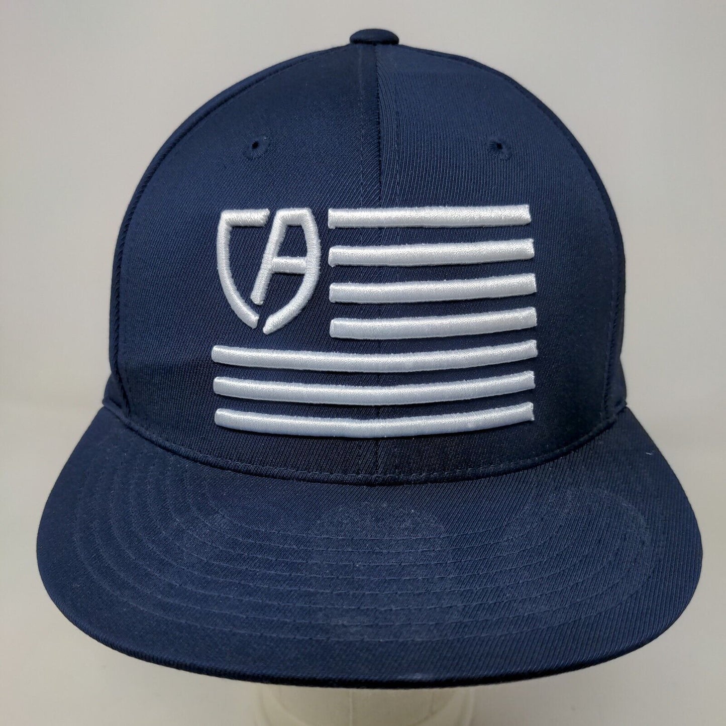 Cap America Premium Line Men's Fitted Hat Blue Size S-M Embroidered Flag Logo