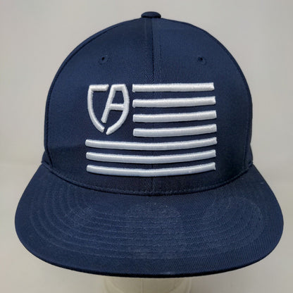 Cap America Premium Line Men's Fitted Hat Blue Size S-M Embroidered Flag Logo