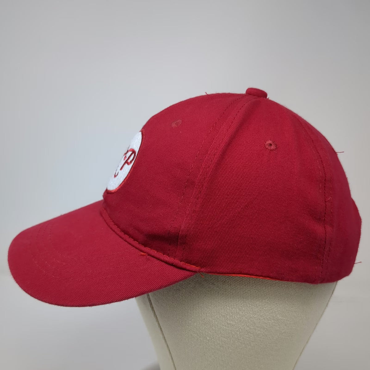 Red Snapback Hat One Size RP Logo Circle Patch Structured Adjustable Baseball