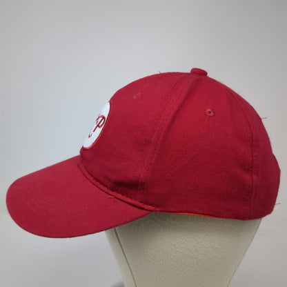 Red Snapback Hat One Size RP Logo Circle Patch Structured Adjustable Baseball