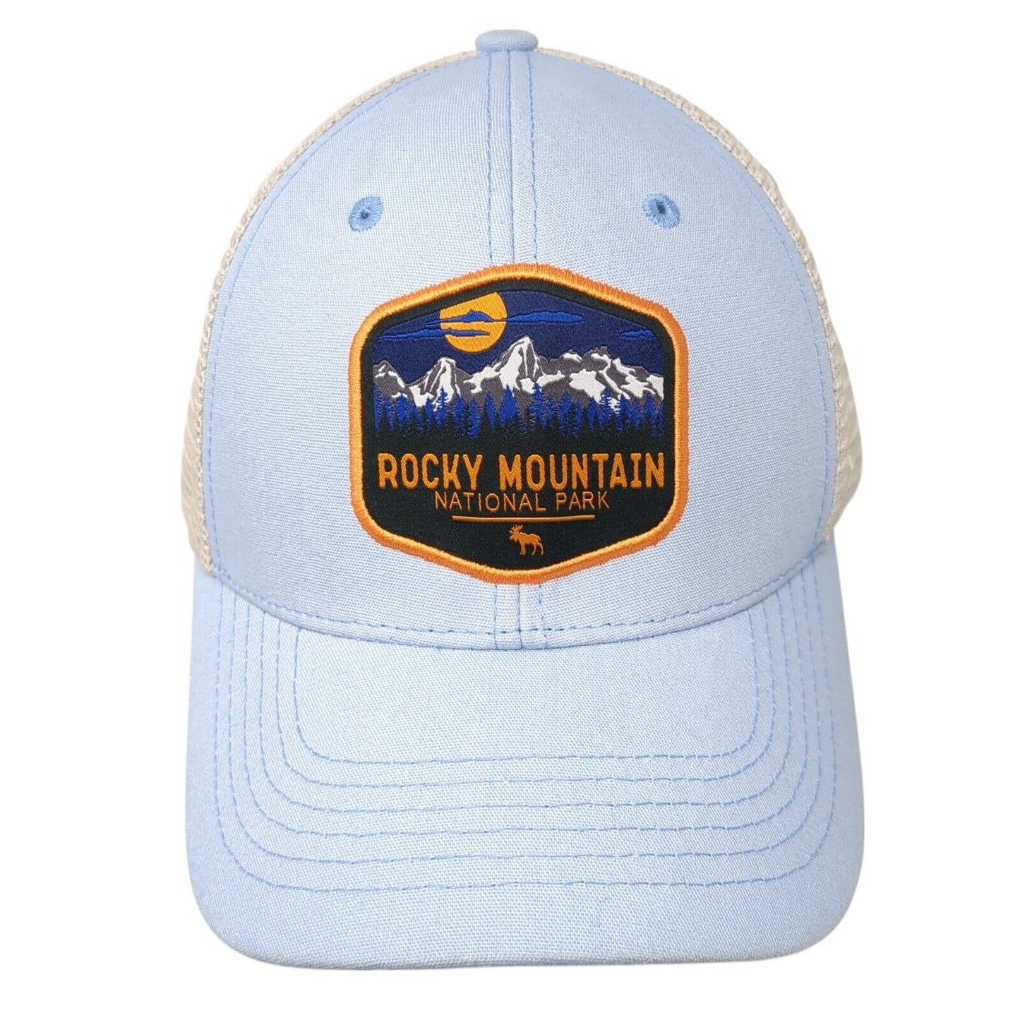 Rocky Mountain National Park Mesh Back Trucker Hat Blue One Size Outdoor
