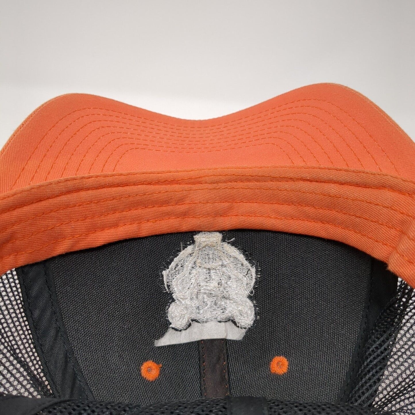 NV Caps Snapback Trucker Hat Orange One Size Adjustable Embroidered Mesh Back