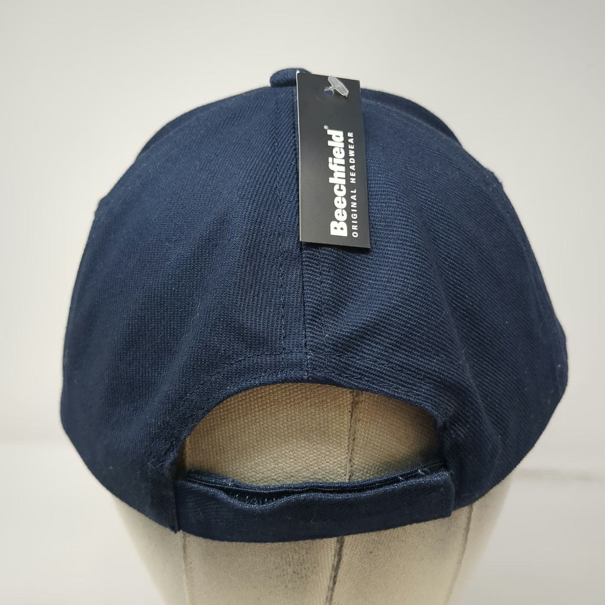 Beechfield 5 Panel Blue Hat One Size Strapback Geth Logo Patch Embroidered