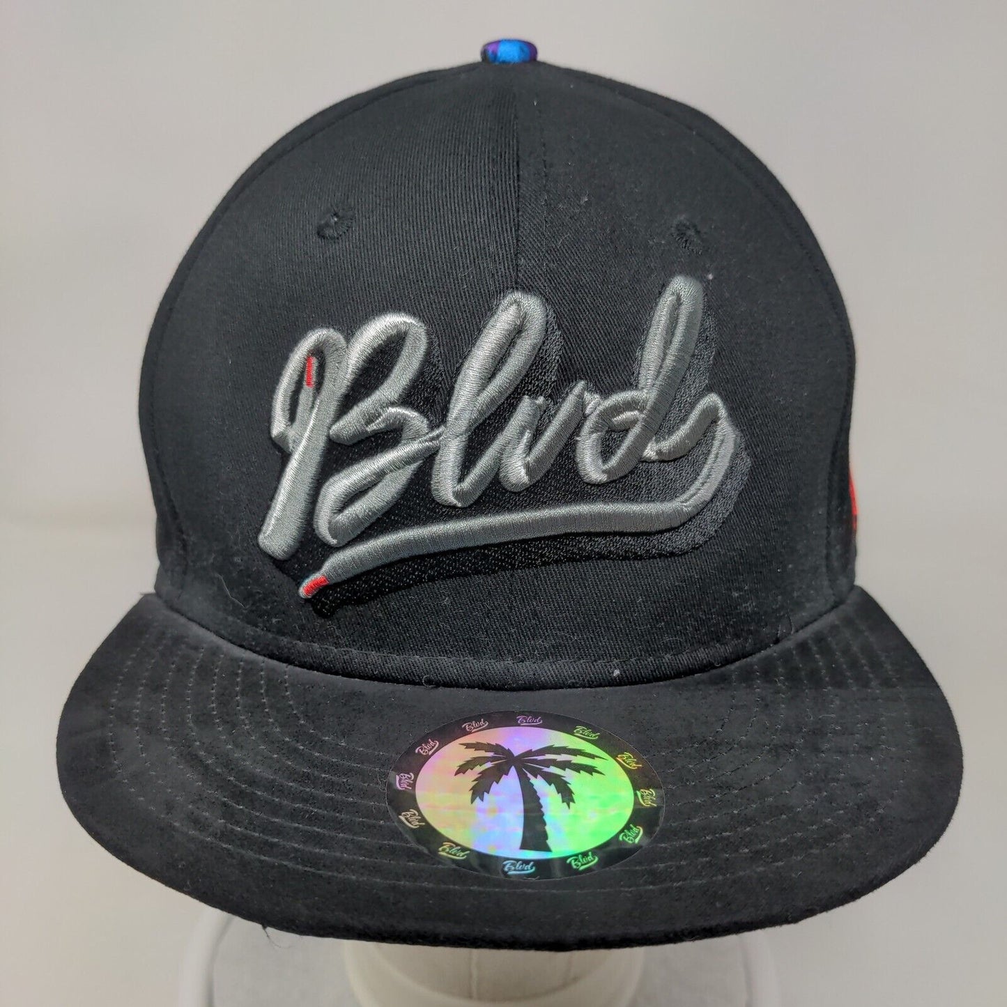 Blvd Snapback Hat Black One Size Adjustable Black Adjustable Embroidered 6 Panel