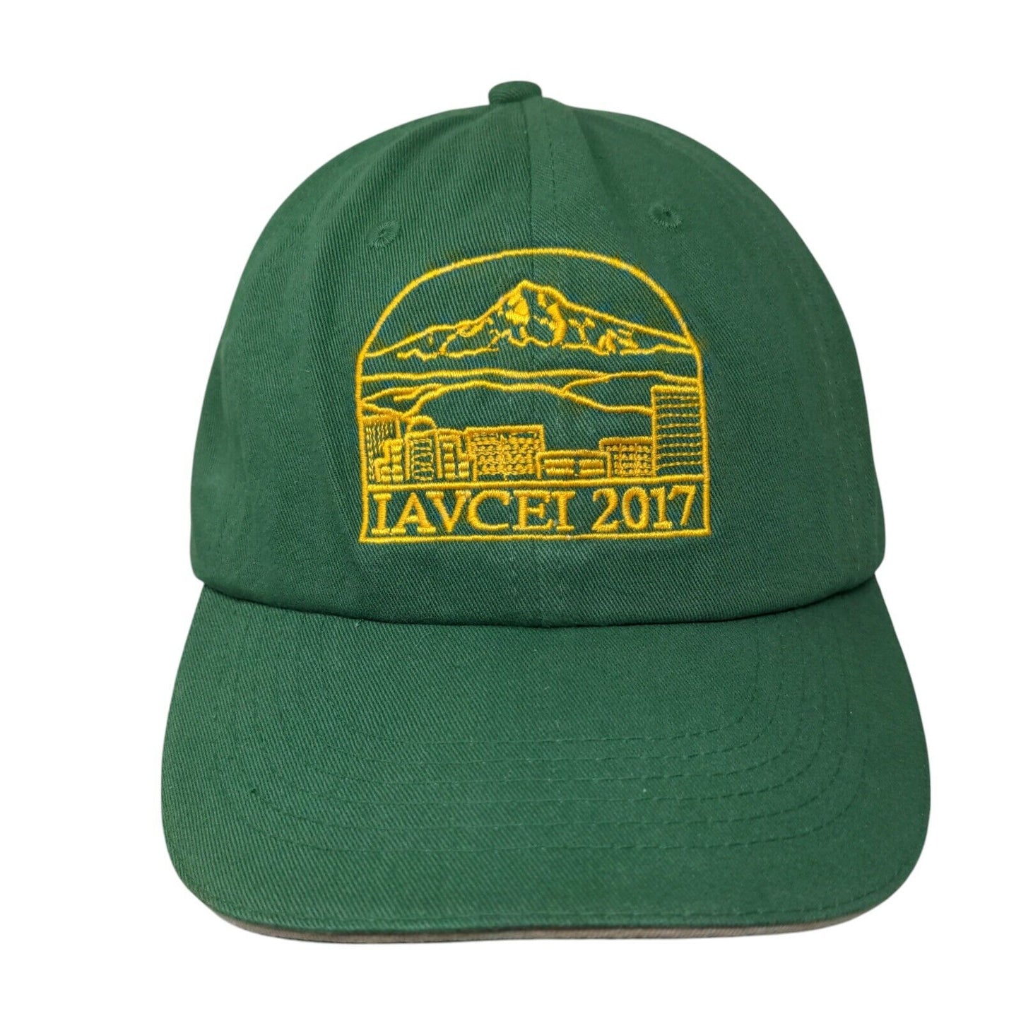 LAVCEI 2017 Strapback Hat Green One Size Adjustable Embroidered 6 Panel Cotton