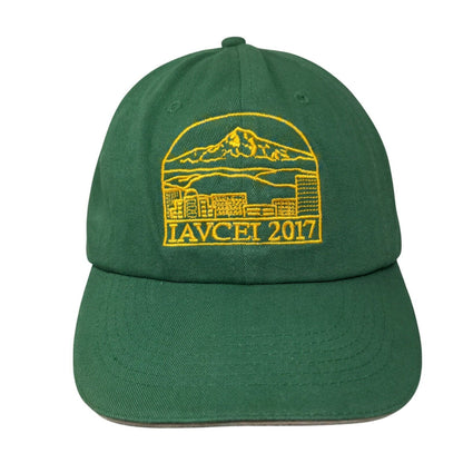 LAVCEI 2017 Strapback Hat Green One Size Adjustable Embroidered 6 Panel Cotton