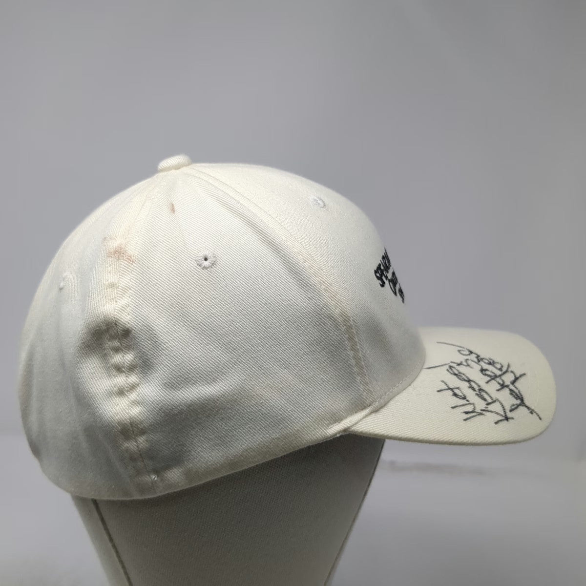 Flexfit Spearmint Rhino Gentlemen's Clubs 2006 Signed White XL Cap Hat Vintage