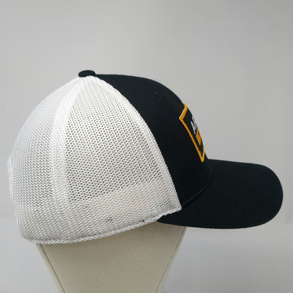Ariat Trucker Hat Black White Yellow One Size Mesh Snapback Work Logo Patch