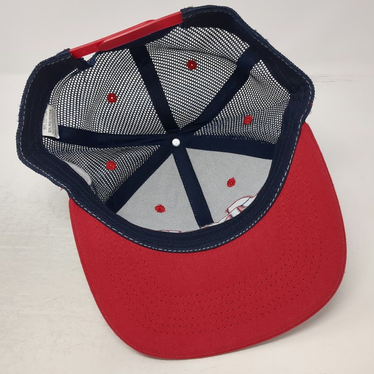 Sixers Trucker Hat White Blue Red One Size Spectrum Side Patch Mesh Snapback