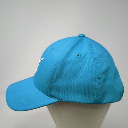 Puma Blue Snapback Hat One Size White Embroidered Logo Athletic Baseball Cap