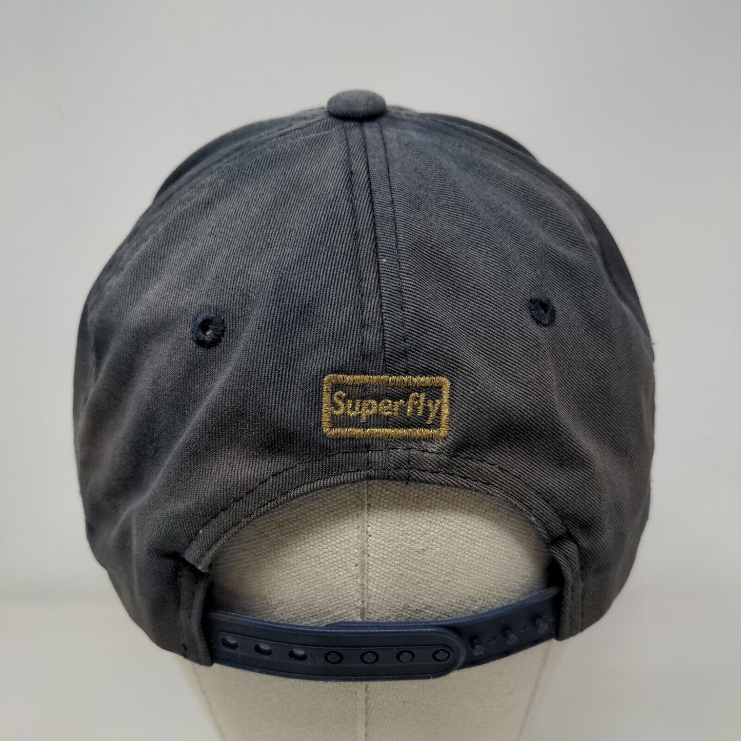Superfly Snapback Hat Blue One Size Adjustable Embroidered 6 Panel Polyester