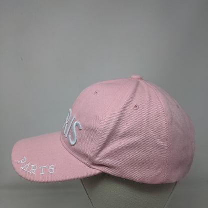 Paris Eiffel Tower Strapback Hat Pink One Size Adjustable Embroidered