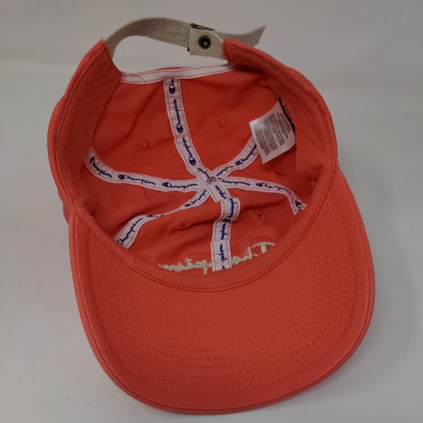 Champion Slideback Hat Pink OSFA Embroidered Adjustable Vent Holes